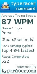 Scorecard for user 5bars5seconds