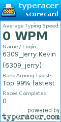 Scorecard for user 6309_jerry