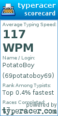 Scorecard for user 69potatoboy69