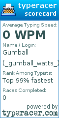 Scorecard for user _gumball_watts_