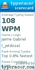 Scorecard for user _jetdoza