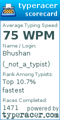 Scorecard for user _not_a_typist