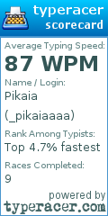 Scorecard for user _pikaiaaaa