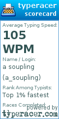 Scorecard for user a_soupling
