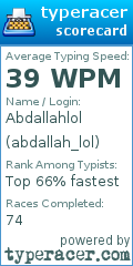 Scorecard for user abdallah_lol