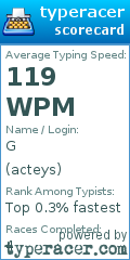 Scorecard for user acteys