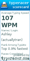 Scorecard for user actuallytran