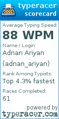 Scorecard for user adnan_ariyan