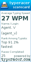 Scorecard for user agent_v