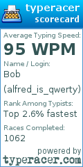 Scorecard for user alfred_is_qwerty