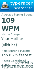 Scorecard for user alldubs