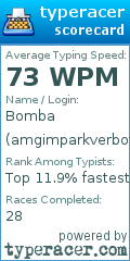Scorecard for user amgimparkverbot