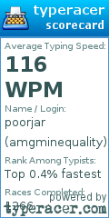 Scorecard for user amgminequality