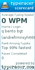 Scorecard for user andrefrmnsyh666