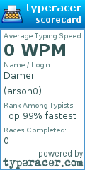Scorecard for user arson0