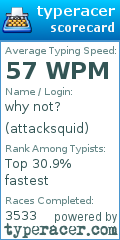 Scorecard for user attacksquid