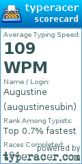 Scorecard for user augustinesubin