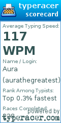 Scorecard for user aurathegreatest
