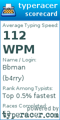 Scorecard for user b4rry