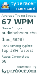 Scorecard for user bbc_6626
