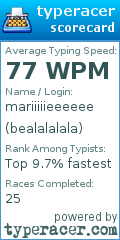 Scorecard for user bealalalala
