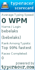 Scorecard for user bebelaks