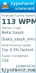 Scorecard for user beka_sasyk_emchek