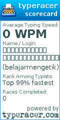 Scorecard for user belajarmengetik