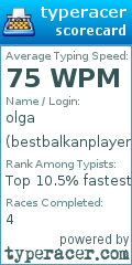 Scorecard for user bestbalkanplayer