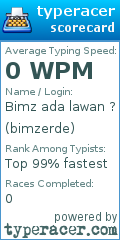 Scorecard for user bimzerde