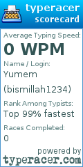 Scorecard for user bismillah1234