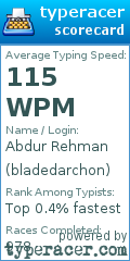 Scorecard for user bladedarchon