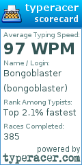 Scorecard for user bongoblaster
