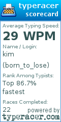 Scorecard for user born_to_lose