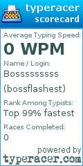 Scorecard for user bossflashest