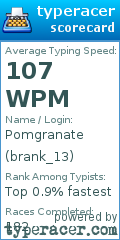 Scorecard for user brank_13