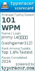 Scorecard for user cashgamer312