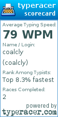 Scorecard for user coalcly