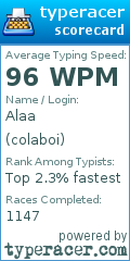 Scorecard for user colaboi