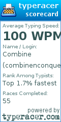 Scorecard for user combinenconquer