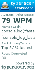 Scorecard for user console_log_faster