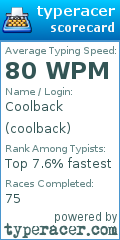 Scorecard for user coolback