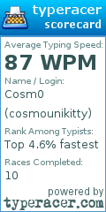 Scorecard for user cosmounikitty