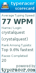 Scorecard for user crystalquest