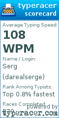 Scorecard for user darealserge
