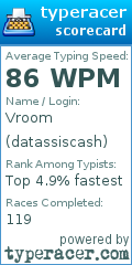 Scorecard for user datassiscash