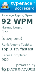 Scorecard for user davijiloiro