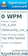 Scorecard for user defenently_not_a_bot