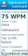 Scorecard for user deltatypes
