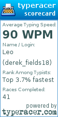 Scorecard for user derek_fields18